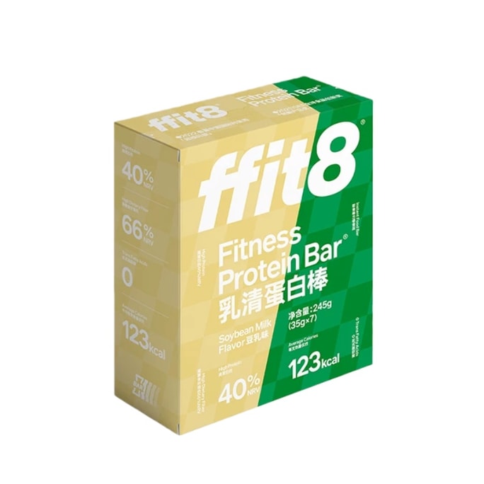 【Livraison directe de Chine】 ffit8 Barre protéinée saveur lait de soja 245g 0 sucre ajouté 0 acides gras trans Saveur soja soyeuse Haute teneur en protéines Substitut de repas sain Snacks