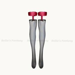 Bella’s Fantasy性感红边黑丝吊带过膝蕾丝大腿袜 红边黑丝 均码