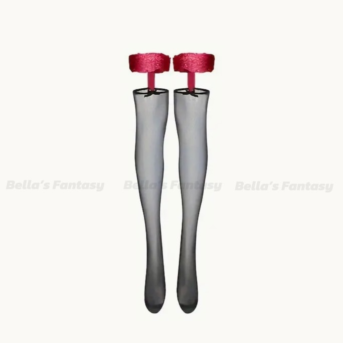Bella’s Fantasy Sexy Lace Thigh High Stocking Black&Red