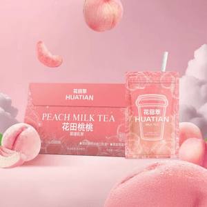 花田萃 花田桃桃即溶乳茶 7包入 140g【甜润桃香 茶韵绵长】【低卡低脂0蔗糖】【含便携直饮袋+吸管】【冰饮更好喝】