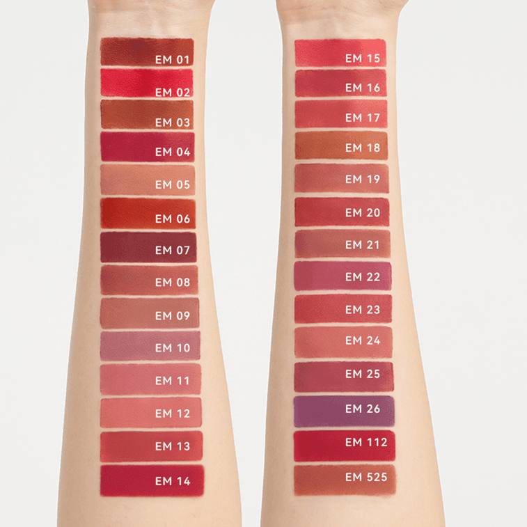 【中国直送】Heart's Desire & You - 女性向けマットリップグロス、リップ＆チーク兼用リップスティック、ベルベットリップマッド EM23 レッドプラムビーン 4