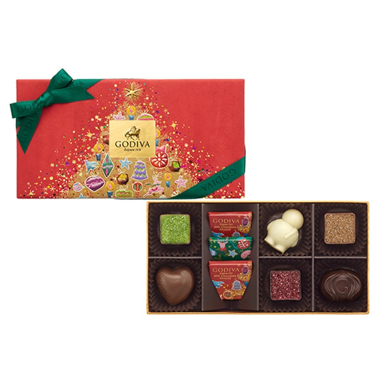 【日本からの直送便】DHL直送便 3～5日で到着 日本製高級チョコレート GODIVA ゴディバ 2020 クリスマス限定 クリスマスギフトボックス  チョコレート 9個入り