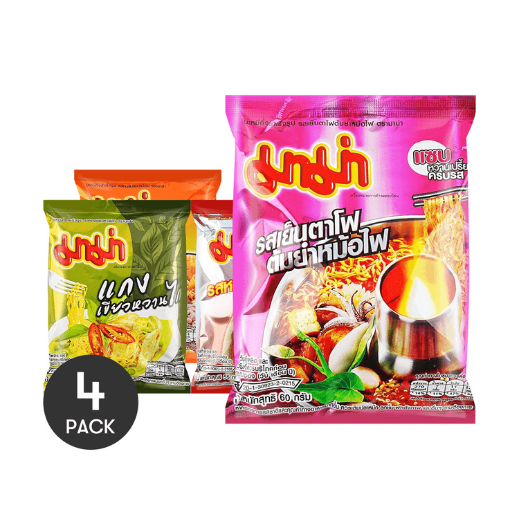 MAMA Instant Noodles Tom Yum Goong+Chicken Green Curry Flavor +