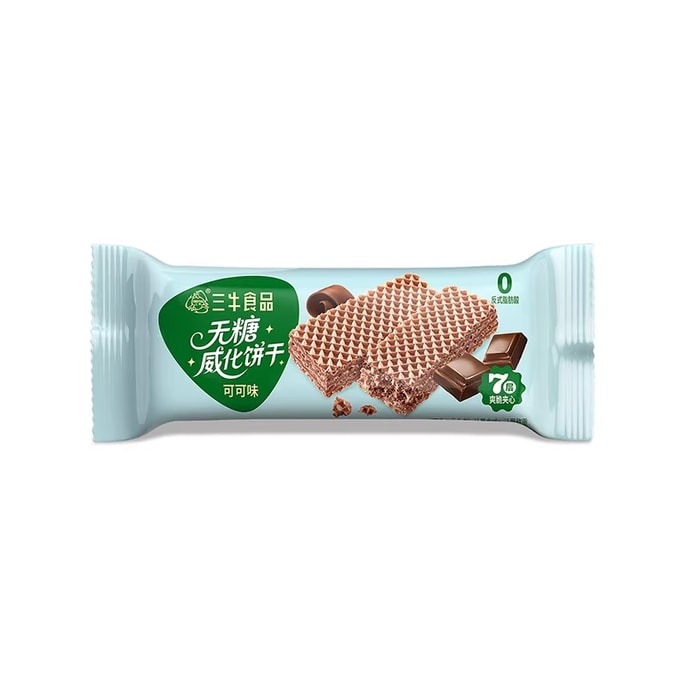 【중국 직배송】 삼뉴 무설탕 웨이퍼 비스킷 오리지널 두유 코코 딸기맛 필링 웨이퍼 스틱 캐주얼 스낵 200g 무설탕 웨이퍼(코코맛)