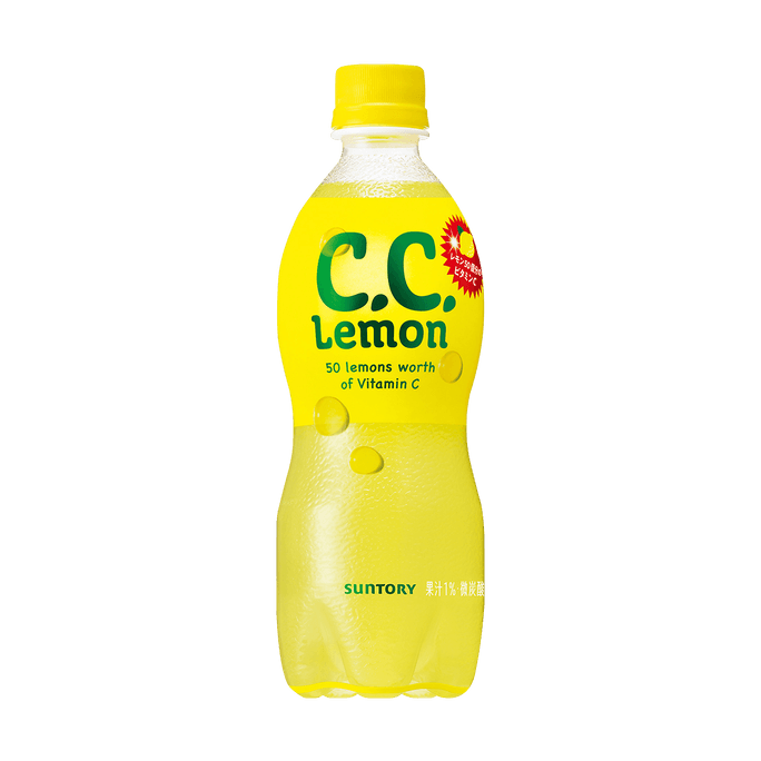 日本SUNTORY三得利 CC柠檬汽水 果汁1% 微炭酸 500ml