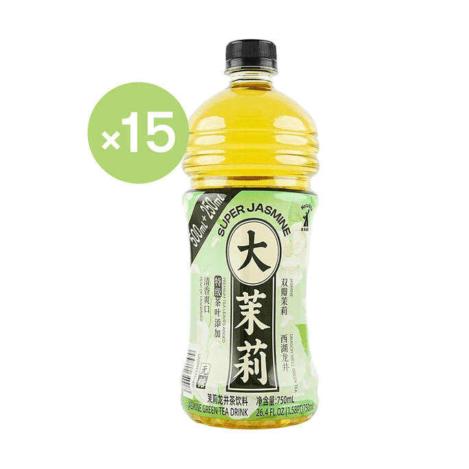 Super Jasmine Jasmine Green Tea Drink,25.36 fl oz*15【15 Packs】