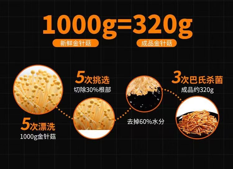 金大洲 香辣金针菇 【低脂轻卡零食】 川香味 15g*10 袋 香辣红油金针菇独立小包装微辣脆爽红油金针菇即食下饭菜拌饭菜零食【鲜香金菇随享美味】