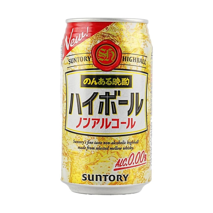日本三得利SUNTORY HIGHBALL 零卡零糖无酒精酒味碳酸饮料 367g