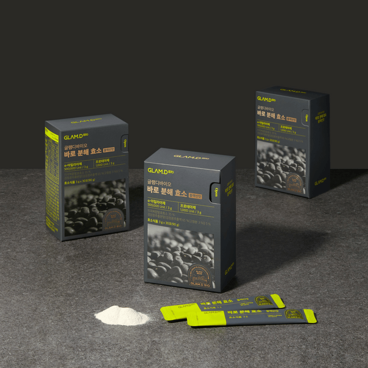 【香港直郵】 韓國 GLAM.D 極速分解酵素粉 黑豆茶口味 30包 3