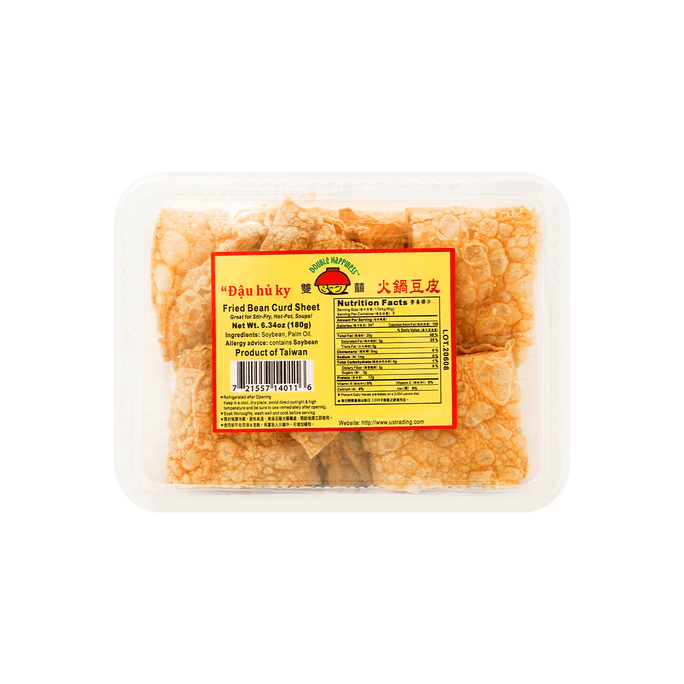Fried Tofu Skin - Hot Pot Ingredient, Thick Slices, 6.34oz