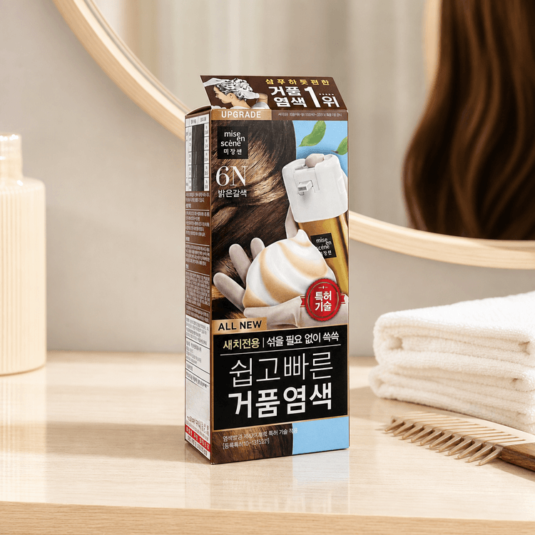 MISE EN SCENE Easy Speedy Foam Hair Color #6N Light Brown Quick