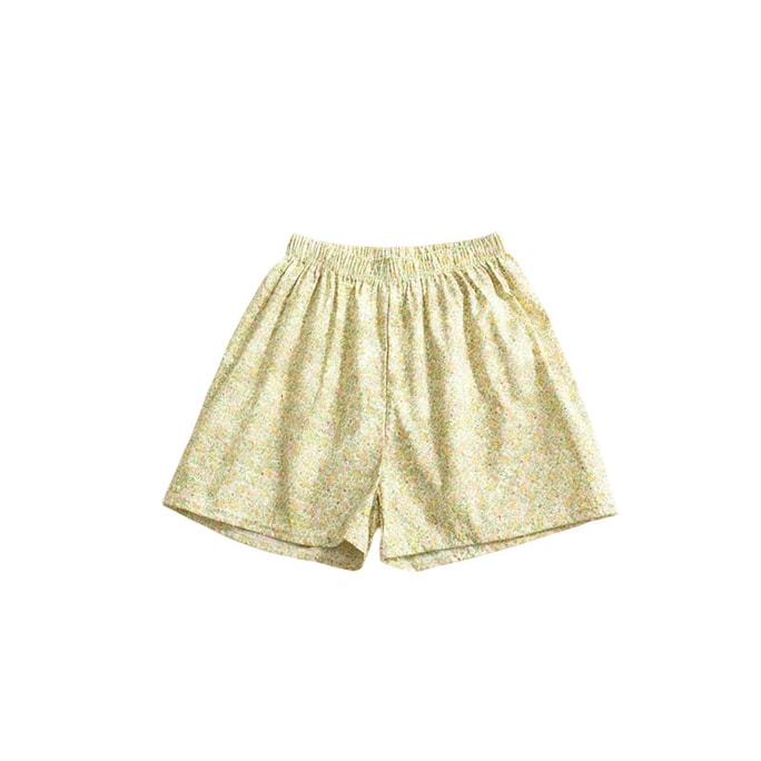New Korean-style Checked Shorts, Summer Pants, Breathable Home, Student Walking Pants, Teenage Floral Shorts, Pajama Pants, Floral Green (80-131 Pounds), 1 piece
