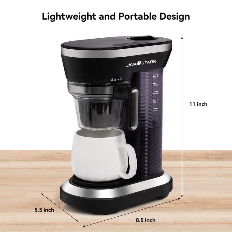 研磨冲泡 2 合 1 咖啡机 附带白色马克杯 12-15oz 蒸汽压力技术 白色 5