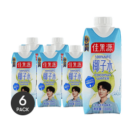 佳果源 100%NFC椰子水 330ml *6【6份超值裝】【無添加】【王俊凱同款】【補充天然電解質】