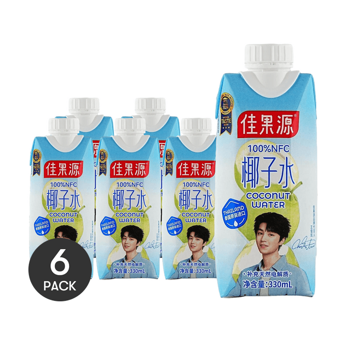 100% NFC Coconut Water, 11.2 fl oz *6【6 Packs】【No Added】