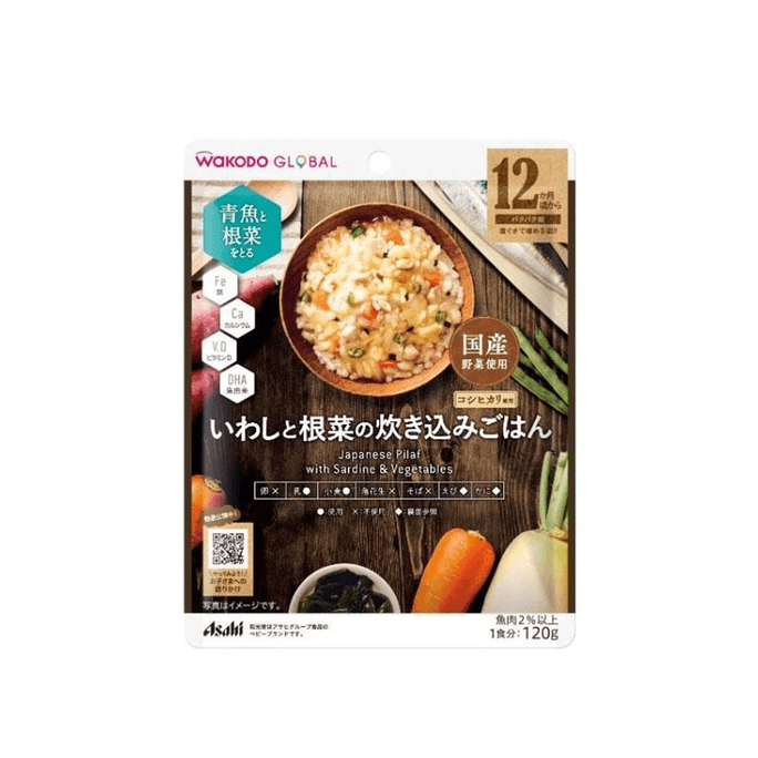 【日本直邮】 日本 和光堂 宝宝辅食 沙丁鱼炖根菜蔬菜粥 120g