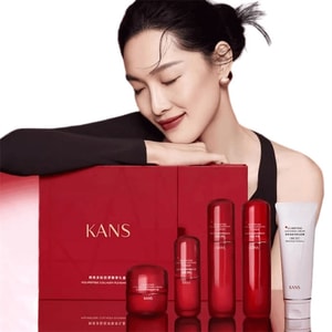 【中国直邮】 韩束 红蛮腰水乳套装 补水保湿紧致抗皱抗初老护肤品(情人节限定礼品) 五件套