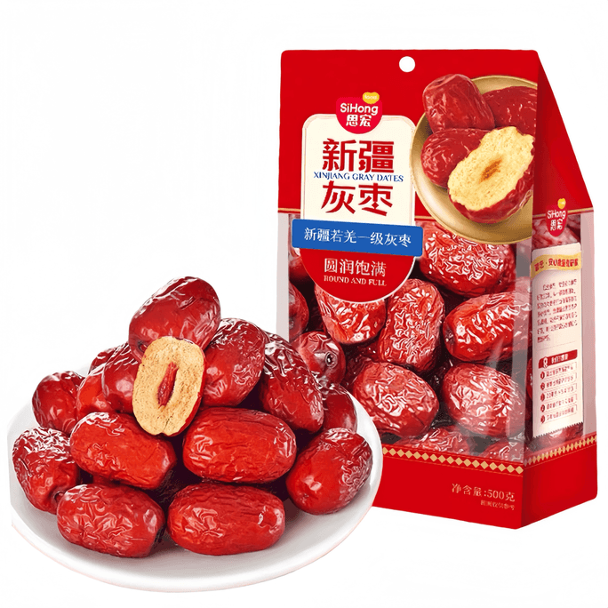 【中国直邮】  思宏 新疆红枣特产灰枣若羌新货新疆大枣官方旗舰店即食灰枣子零食500g*1袋