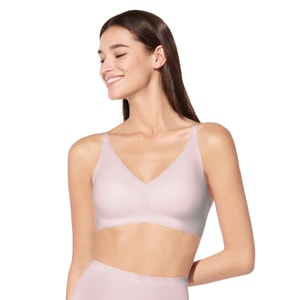  Floral Seamless Non-Removable Padded Bra One Size - Orchid Smoke