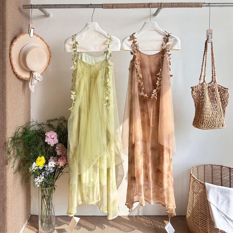 [캐나다 직배송] 시나리오 가든 시스루 맥시 드레스, 사이즈 S-M, 색상: 그린, 라이트 그린 (사이즈 S) 6