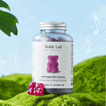 澳洲UNICHI 南非醉茄小熊软糖 降皮质醇 0零糖低脂 舒缓压力 60粒 180g 3瓶一周期 焕活好状态