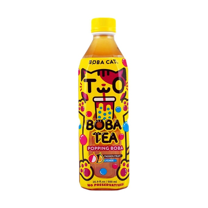 Passionfruit Lychee Popping Bubble Tea, 16.9 fl oz