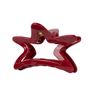 [중국 직배송] 밀리 프렌치 라이트 럭셔리 앙코르 레드 헤어 클립 (별 모양 디자인, 11cm*1개)