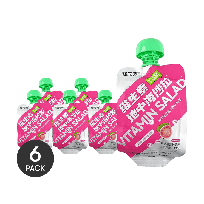 輕元素 維他命地中海沙拉蔬果汁 番石榴味 120g【低卡0脂代餐】【山姆同款液體沙拉】