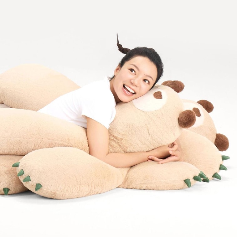 저스트 칠 베어 허그 시리즈, 수면 자세 지지 베개, 베어 허그 베개, 회갈색, 115x48cm 6