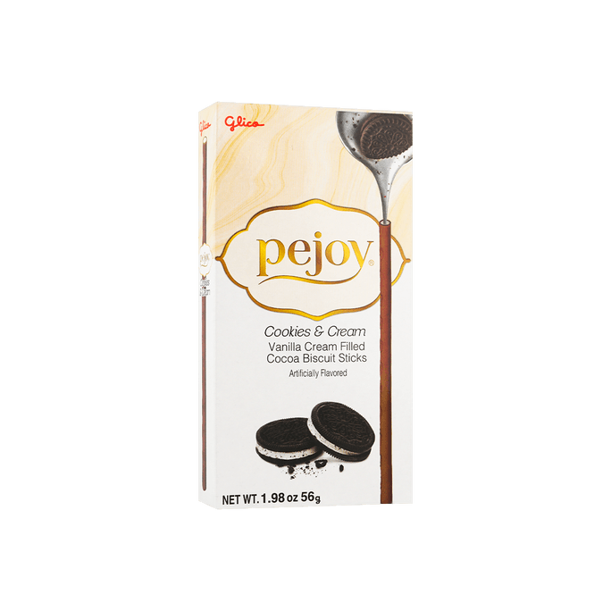 日本GLICO格力高 Pejoy百醇 曲奇奶油夹心 巧克力饼干棒 56g