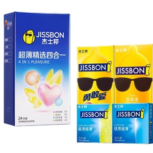 [중국 직배송] 지스본 클래식 4-in-1 콘돔, 오래 지속되는 지연 콘돔, 초박형 돌기, 다양한 경험, 최고의 즐거움을 선사하는 24개입 성인용품
