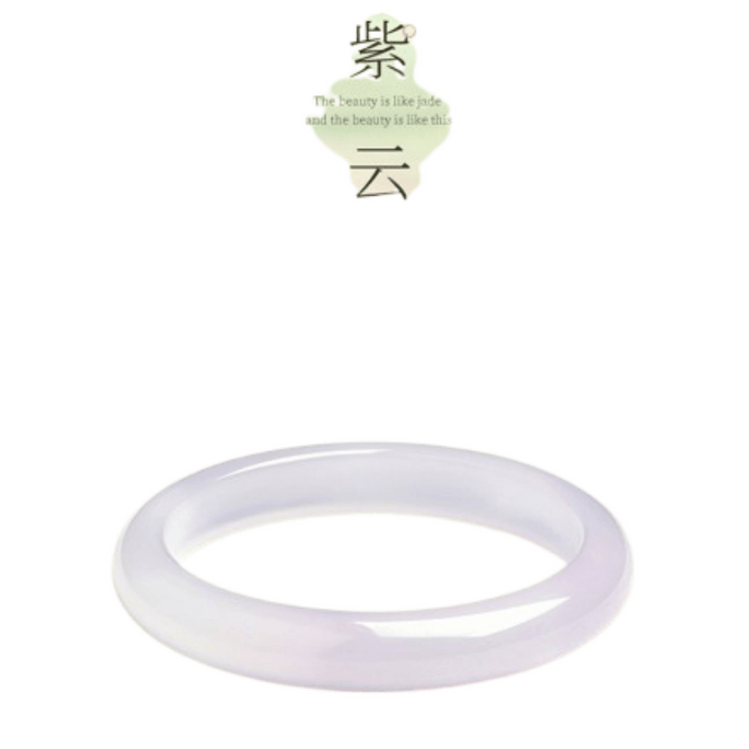 Violet Chalcedony Bracelet Wide Stripe New Chinese Style Bracelet 54mm (For 53-55 Loop) 1 Piece