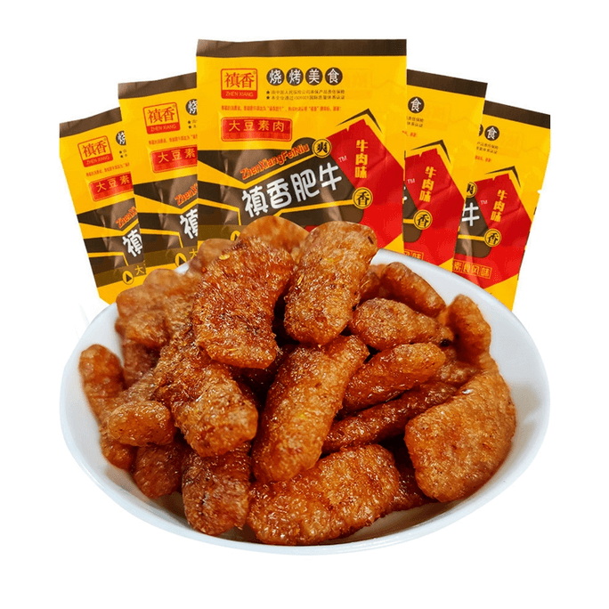 【中国直送】鎮香きのこ牛肉ベジタリアンスパイシーストリップ、1980年代と1990年代生まれの懐かしい子供時代のおやつ、18g*1袋