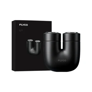 U1 Electric Rotary Shaver Starry Black 1 Piece – Stainless Steel Dual Heads, IPX7 Waterproof, Portable Design