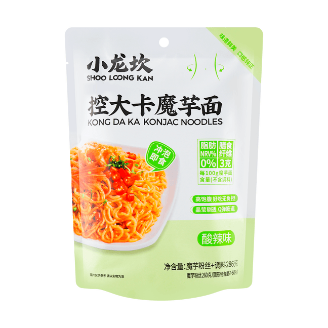 小龙坎 控大卡魔芋面 酸辣味 286g【冲泡即食低卡面条】