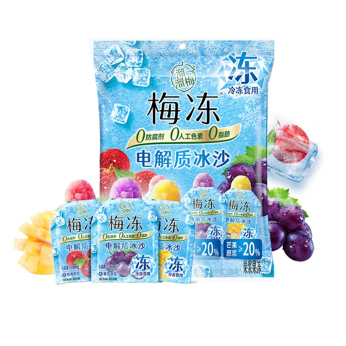 Electrolyte ≥300mg smoothie plum jelly 300g fresh fruit press pulp Multi-flavored fruit pulp konjac jelly