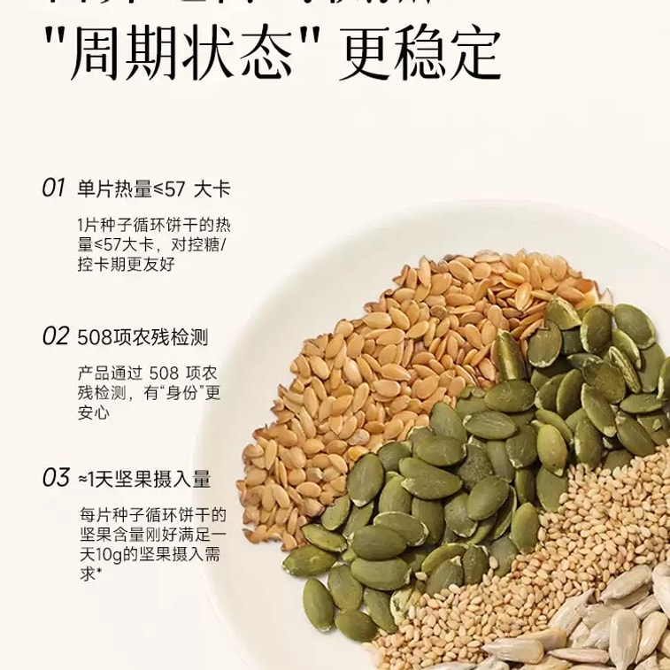 【中国直邮】 均衡大师 超级食品 种子循环饼干 即食雌养粉茶混合种子南瓜籽亚麻籽 336g 6