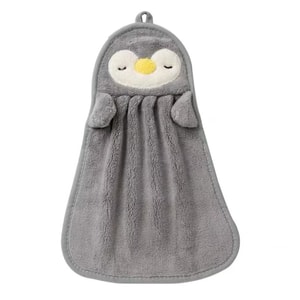 Hand towel can be hung absorbent towel wipe hand cloth gray penguin