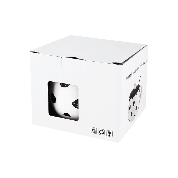 Ceramic Mug W/Lid & Spoon Panda, 3.5 inchD x 4.5 inchH 5