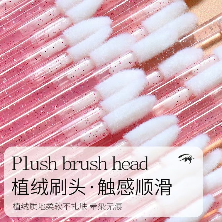 Cupid's Choice 使い捨てフロック斜めリップブラシ (100本パック) - ブレンディングリップスティックブラシ、アイシャドウブラシ、メイクアップアーティストディテールブラシ、リップスティック＆リップグロスメイクブラシ 3