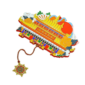 Tibetan Flag, Potala Palace, All Wishes Come True. Refrigerator With Magnetic Tape 103.5 * 71.5mm