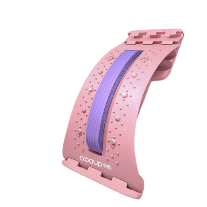 【中国直邮】 中欧 腰部拉伸颈椎按摩器瑜伽辅助工具腰背托顶腰  粉色 一个装