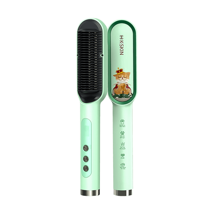 2-in-1 Ionic Hair Straightening Brush & Curling Wand - Damage-Free Quick Styling Tool - Model KD380K