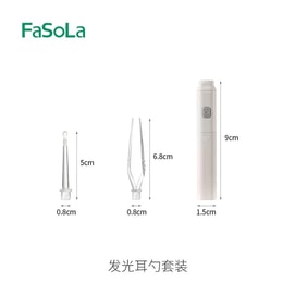 Ear Spoon Set Illuminated Soft Tip for Children Adults Visual Ear Spoon with Light White Color One Per Box