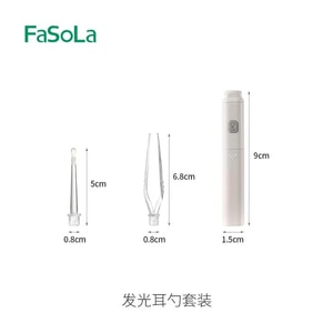 Ear Spoon Set Illuminated Soft Tip for Children Adults Visual Ear Spoon with Light White Color One Per Box