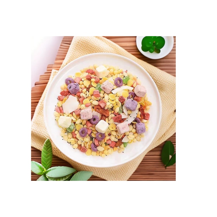 美粥食客 草莓 奇亞籽 優格堅果 優格烘焙水果麥片 即食沖飲代餐(3種口味混合裝共300g) 4