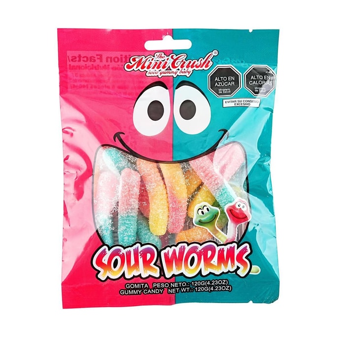 Sour Worms Gummy Candy 4.23 oz【Halloween Candy Trick or Treat】