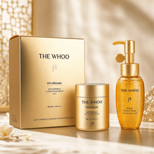 韓國THE HISTORY OF WHOO後抗皺防曬膏禮盒 SPF50+ PA++++ 提亮保濕防曬補塗 13g+卸妝油 50ml