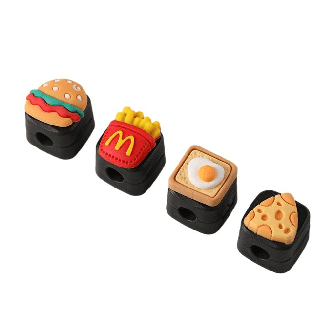 Creative Magnetic Cable Organizer Data Cable Storage And Organizing Desktop Hub Black Burger Fries 4-pack