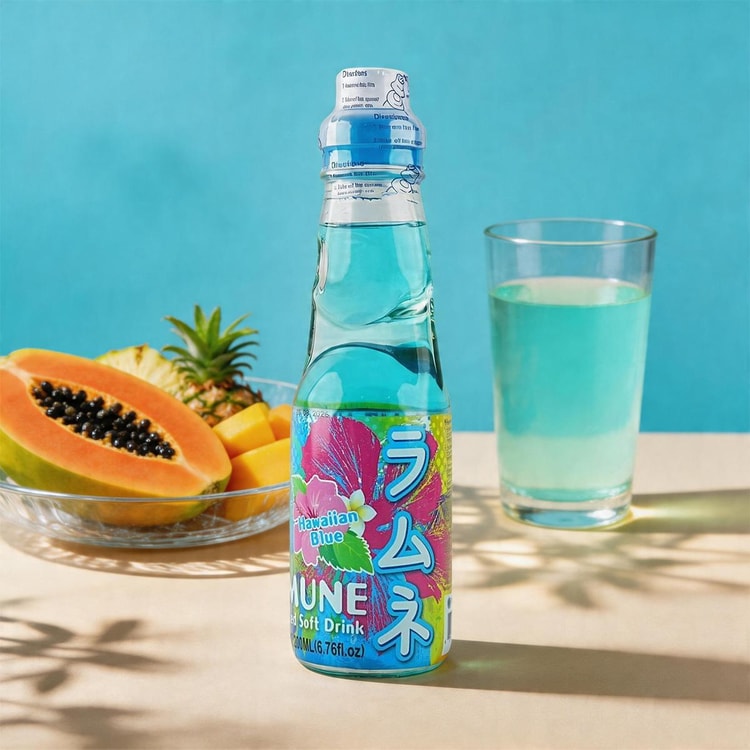 MIZUHO Ramune Carbonated Soft Drink,Marble Soda,Hawaiian Blue